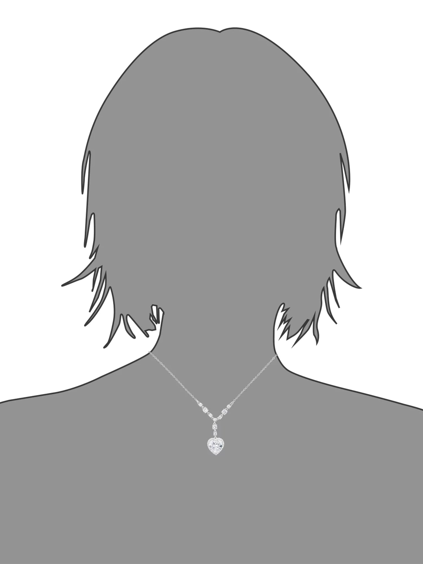 💎 Élégance et Brillance – Collier Pendentif Cœur en Zircon Cubique 💎