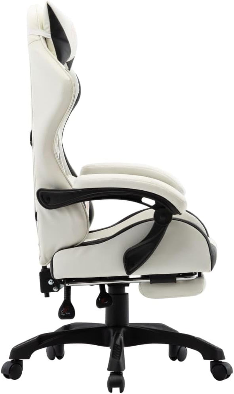LARRYHOT Fauteuil de Jeux Vidéo et Bureau – Noir et Blanc