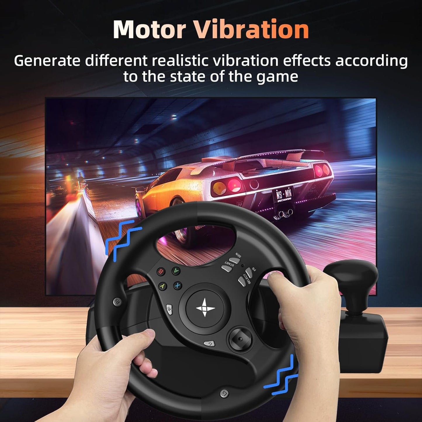 đ VOLANT DE COURSE UNIVERSEL 270° AVEC PĂDALES ET VIBRATIONS | Pour Xbox, PS4, PC, Switch đź