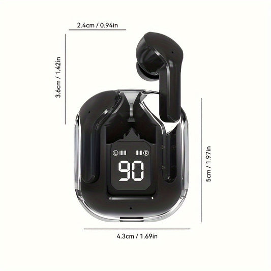 Écouteurs sans fil de haute qualité avec affichage de la batterie et microphone pour Android et IOS écouteurs confortables et durablesc et discret