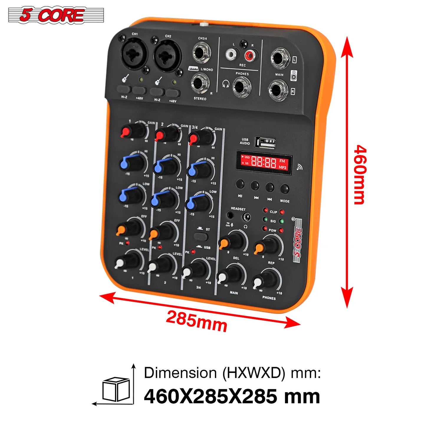 Mixeur Audio 4 Canaux & Contrôleur DJ – Mixer Bluetooth pour Streaming et Interface USB pour Enregistrement PC