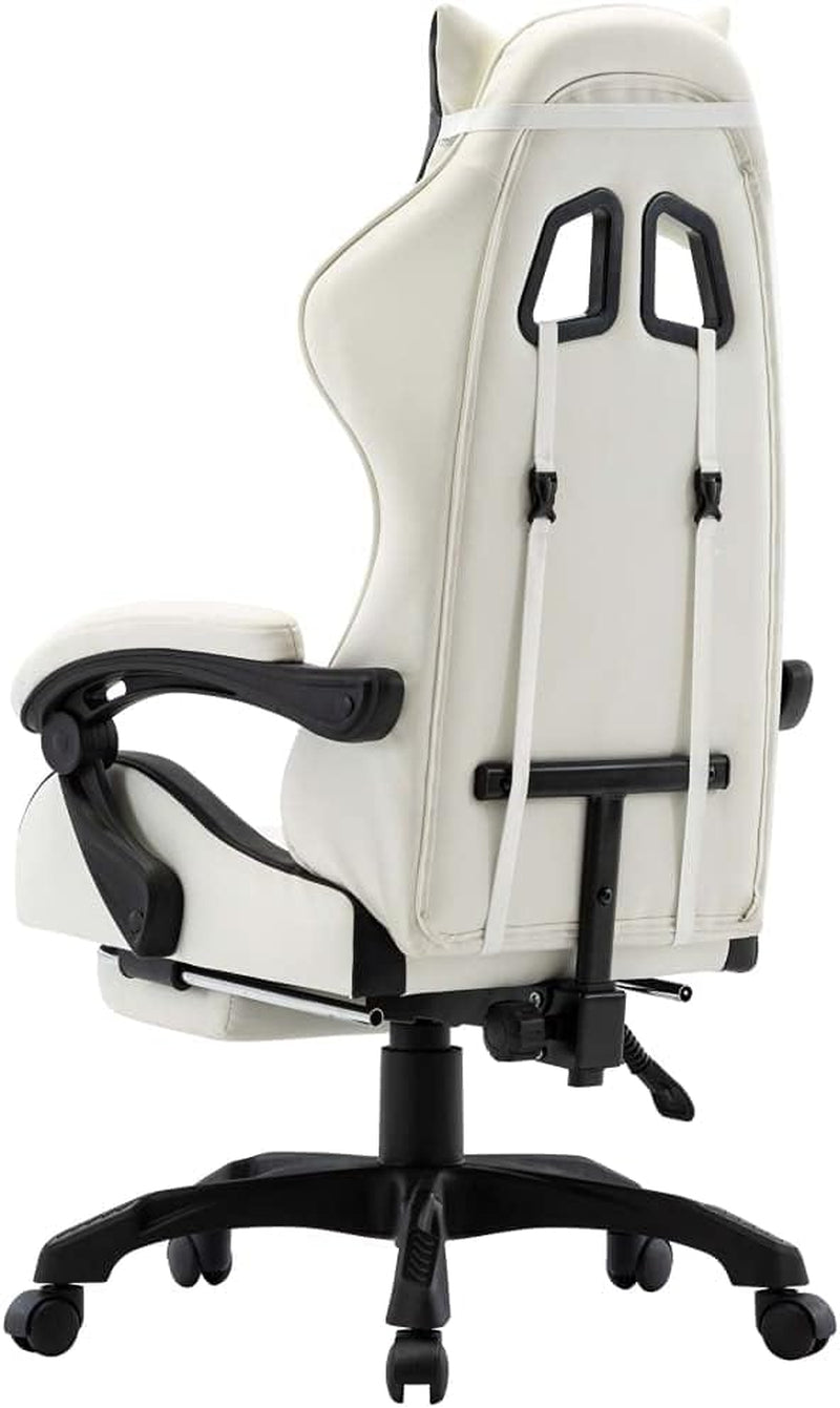 LARRYHOT Fauteuil de Jeux Vidéo et Bureau – Noir et Blanc