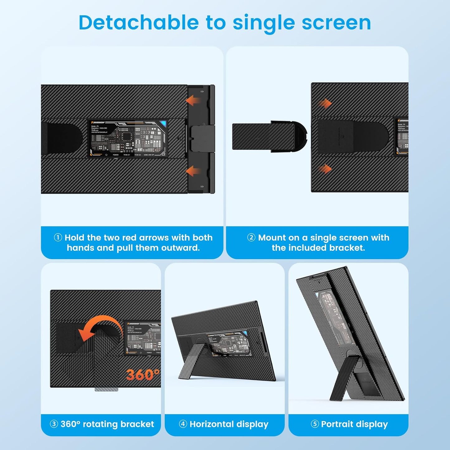 Moniteur Portable 15.6” FHD – 120% sRGB | Extenseur d’Écran Laptop