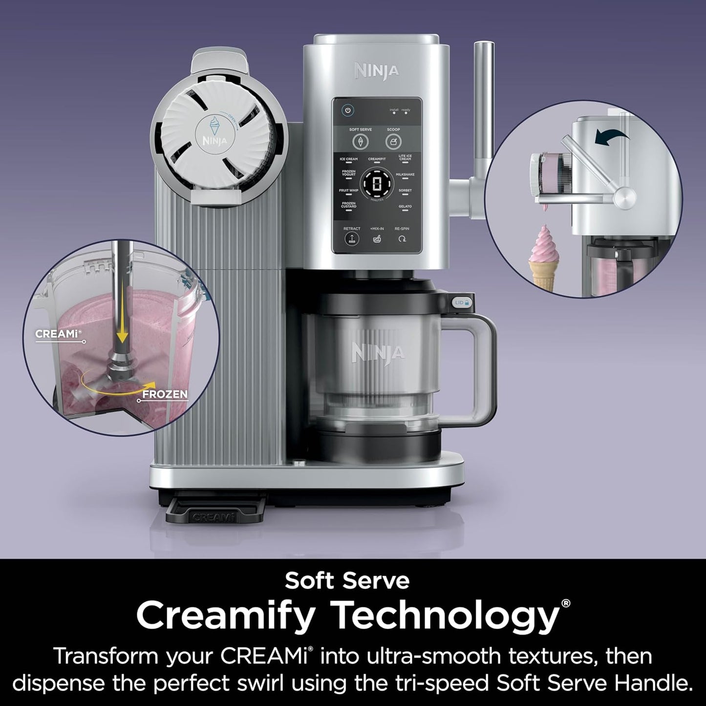 Swirl by Creami – Machine à Glace et Crème Glacée Soft Serve 13-en-1 avec Programmes Personnalisés