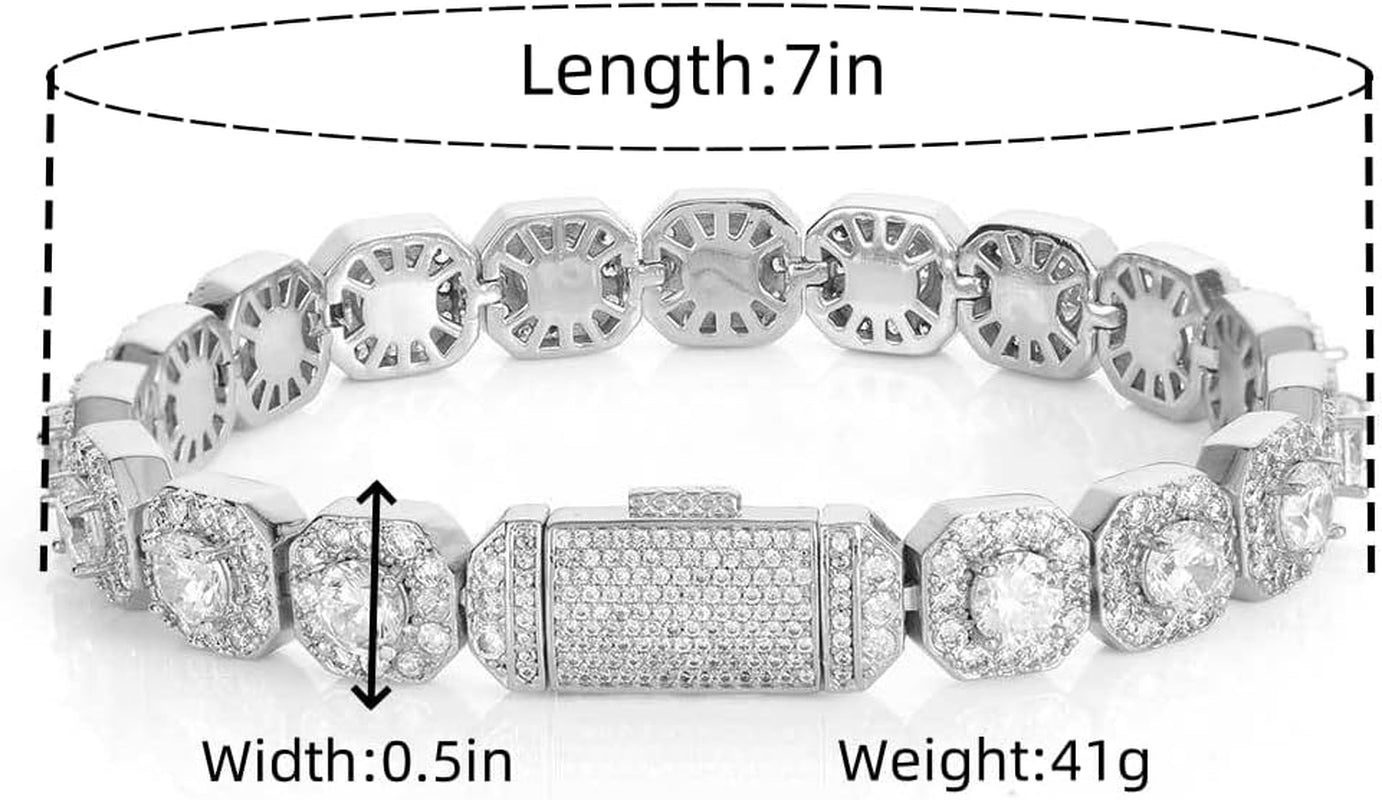 Bracelet Hip-Hop Luxe en Or 18K avec Moissanites – Unisexe, Finition Italienne