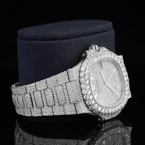 Montre Iced Out Luxe – Moissanite 25 CT, Automatique, Or Rose & Argent | Beniyaz