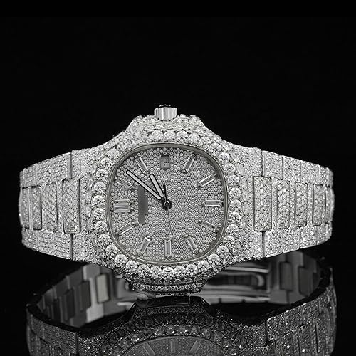 Montre Iced Out Luxe – Moissanite 25 CT, Automatique, Or Rose & Argent | Beniyaz