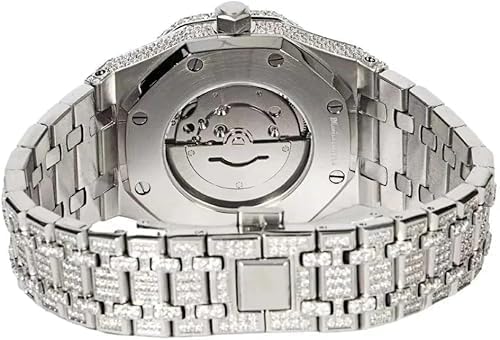 💎 Montre de Luxe Moissanite – Design Iced-Out, Mouvement Automatique & Élégance Unisexe