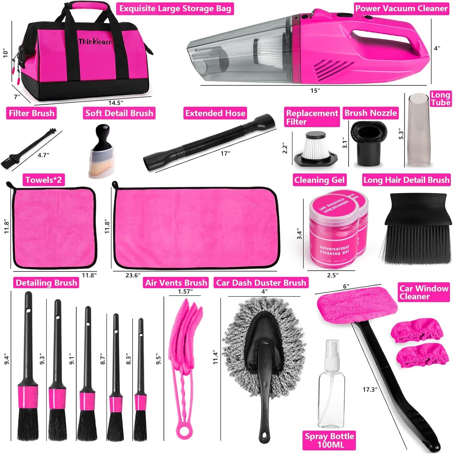 Kit de Nettoyage Auto Rose Ultra-Puissant ! ✨