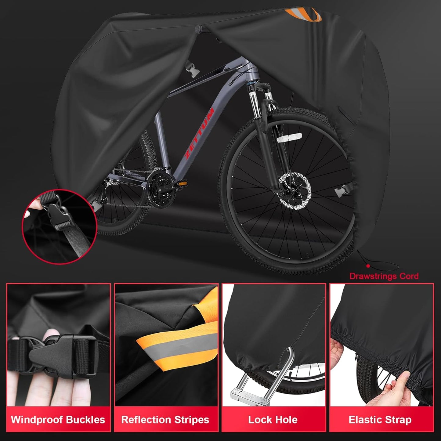 🚴 Housse de Protection Extérieure 1 Vélo – Ultra Résistante & Imperméable (600D)