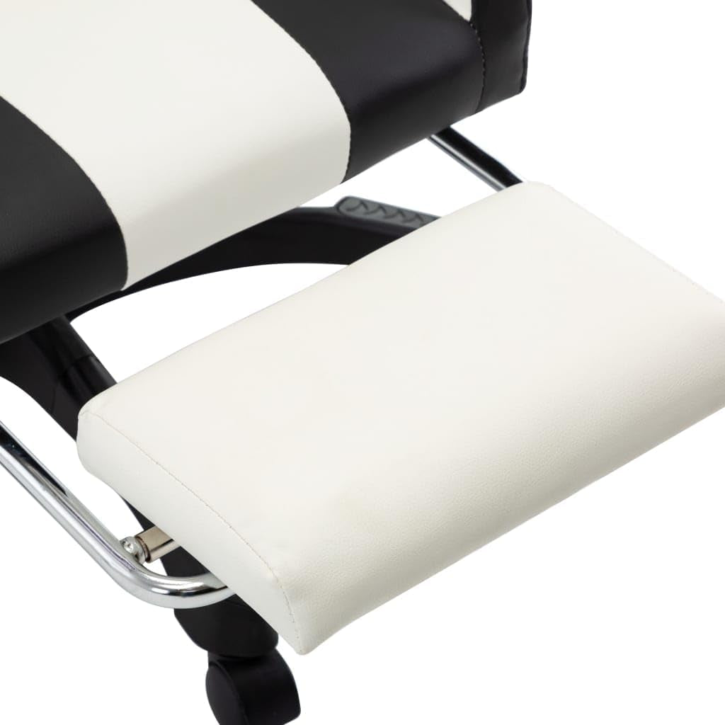 LARRYHOT Fauteuil de Jeux Vidéo et Bureau – Noir et Blanc
