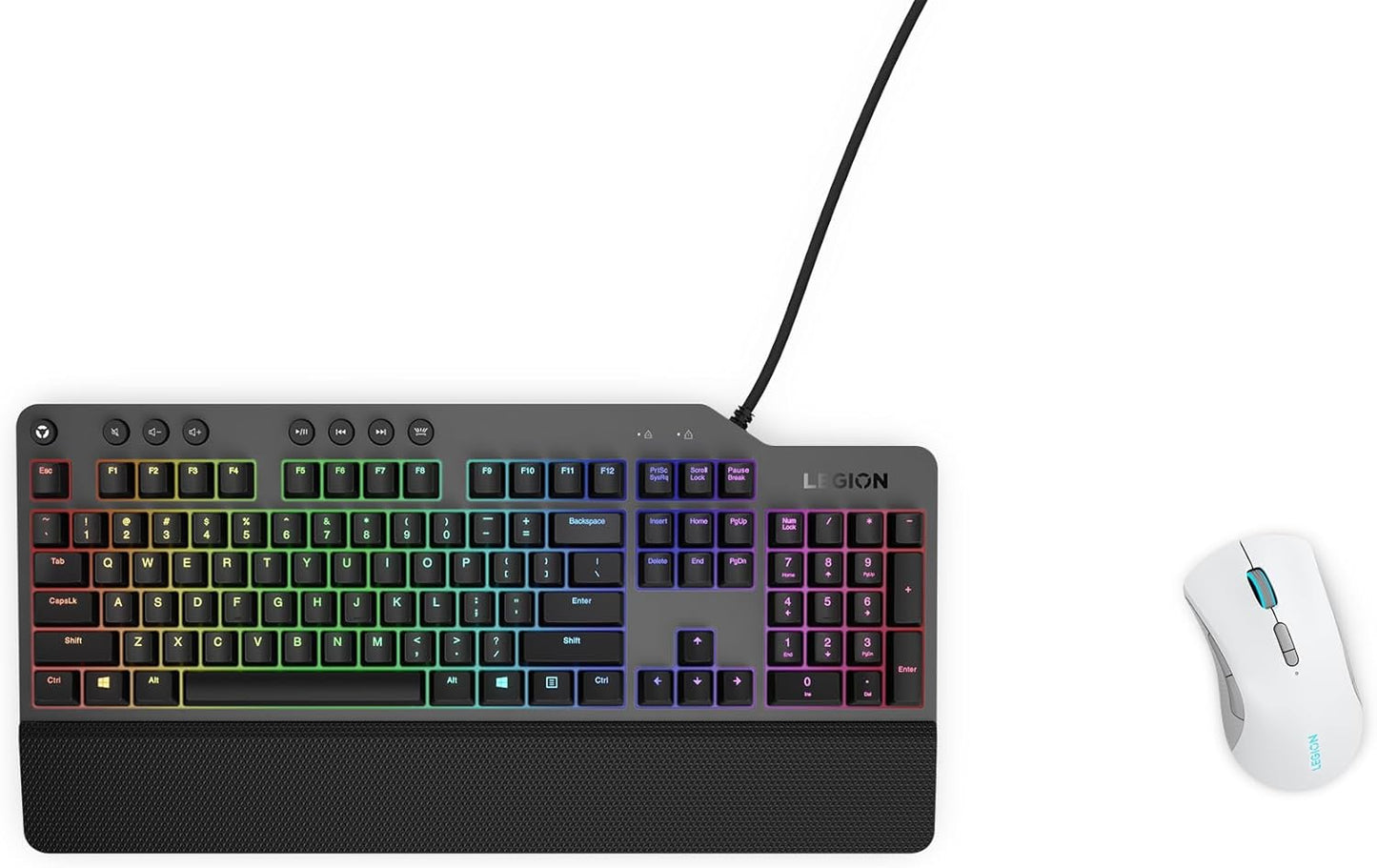 Souris de Jeu Sans Fil Legion M600 RGB – 16 000 DPI, 9 Boutons Programmables, Autonomie de Batterie de 200 Heures, Durabilité de 50 Millions de Clics – Souris Ambidextre (Stingray)