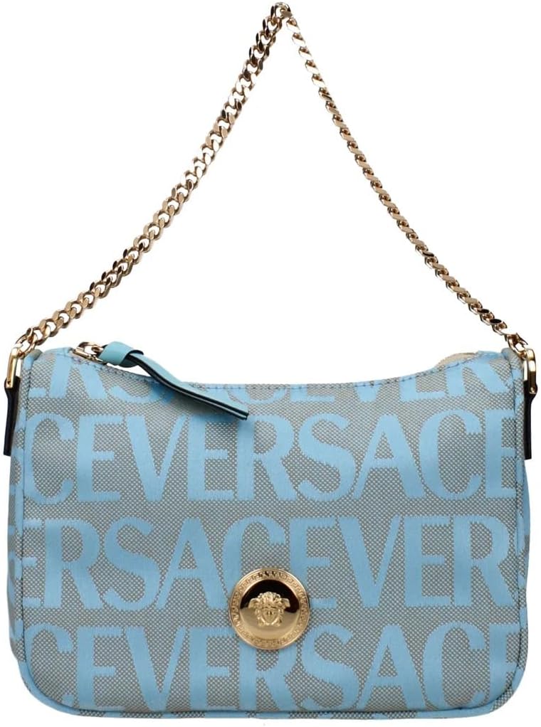 💙 Medusa – Sac Bandoulière Femme en Tissu Bleu & Cuir