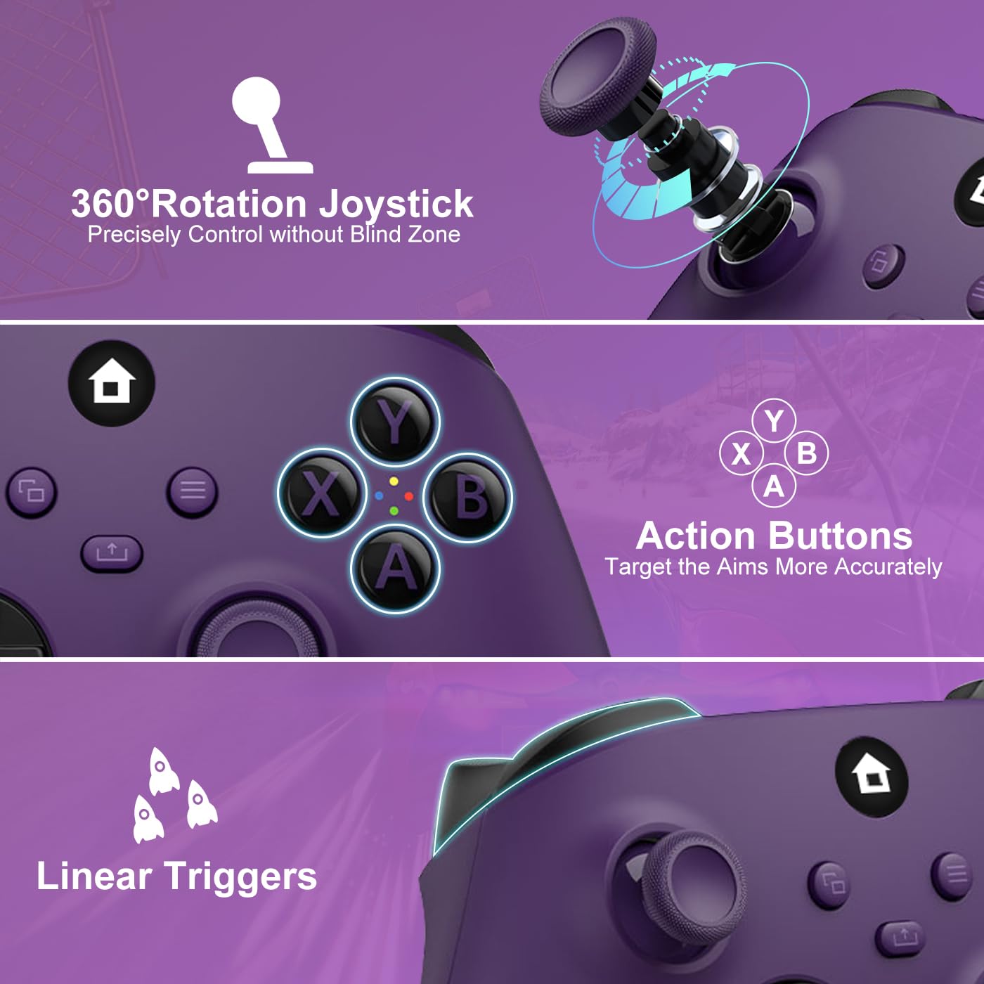 🎮 Manette Sans Fil Xbox – Violet (2.4 GHz, Compatible Xbox & PC)