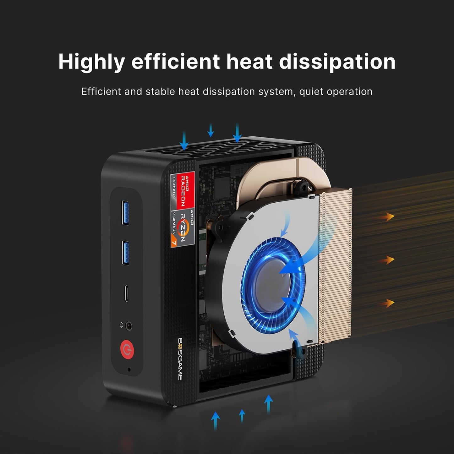 Mini Gaming PC P4 - AMD Ryzen 7 5700U, 32 Go RAM, 1 To SSD, 4K Triple Display, Windows 11 Pro