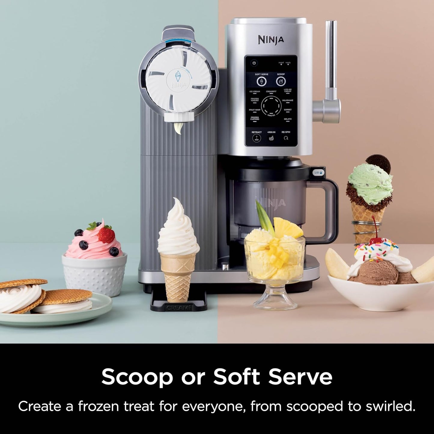 Swirl by Creami – Machine à Glace et Crème Glacée Soft Serve 13-en-1 avec Programmes Personnalisés