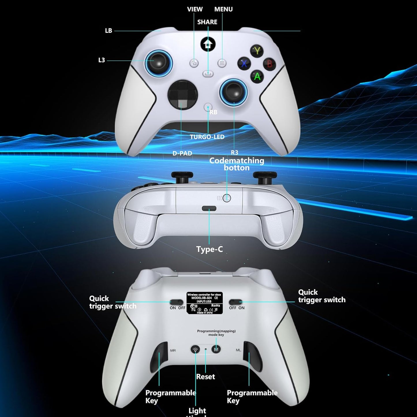 đź Manette Sans Fil Xbox â Violet (2.4 GHz, Compatible Xbox & PC)