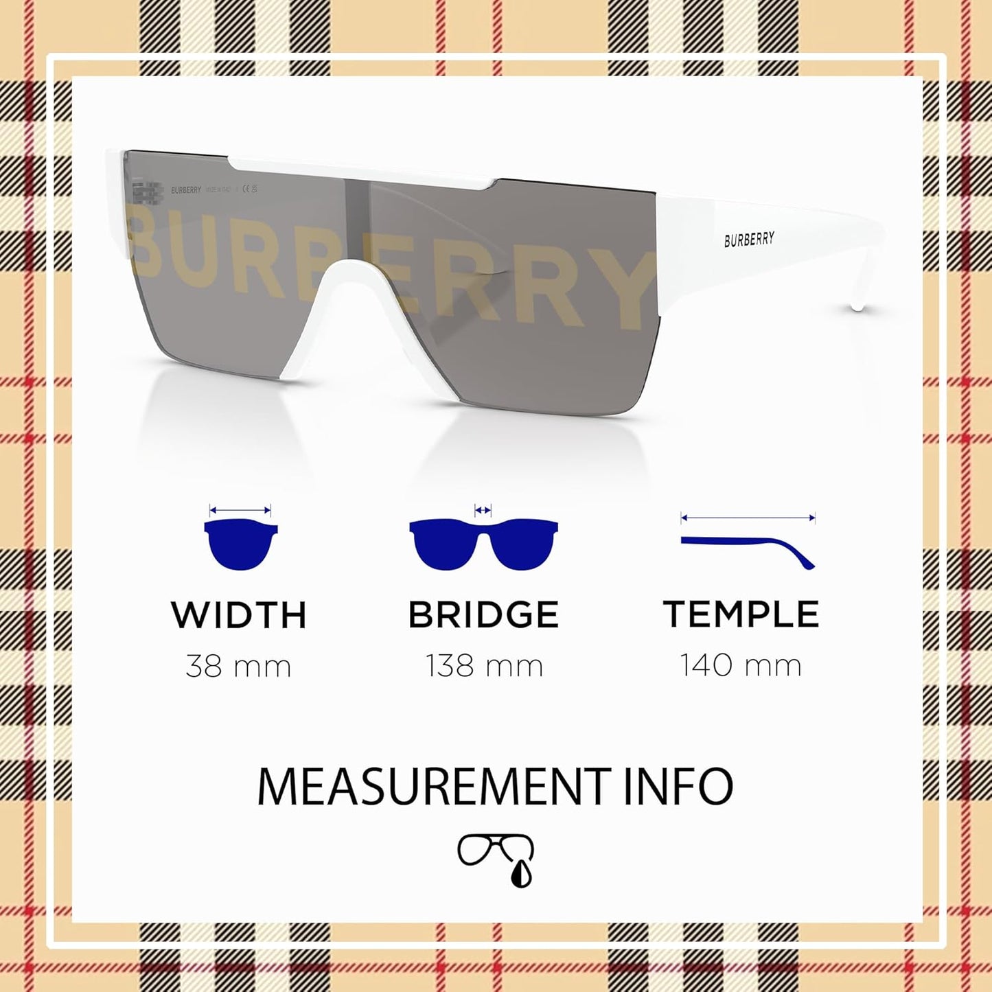 đ¶ïž BURBERRY BE4291 â Lunettes de Soleil Rectangulaires pour Homme avec Kit Luxe eSHADES