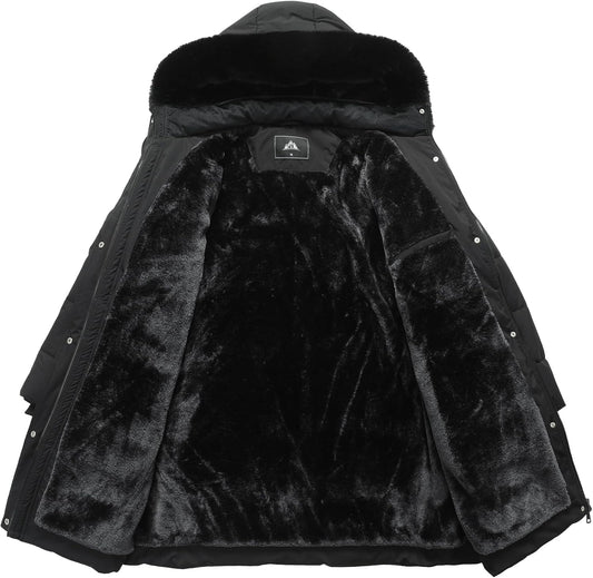 Women'S plus Size Winter Coat Waterproof Warm down Coat Detachable Hooded Parka Jacke