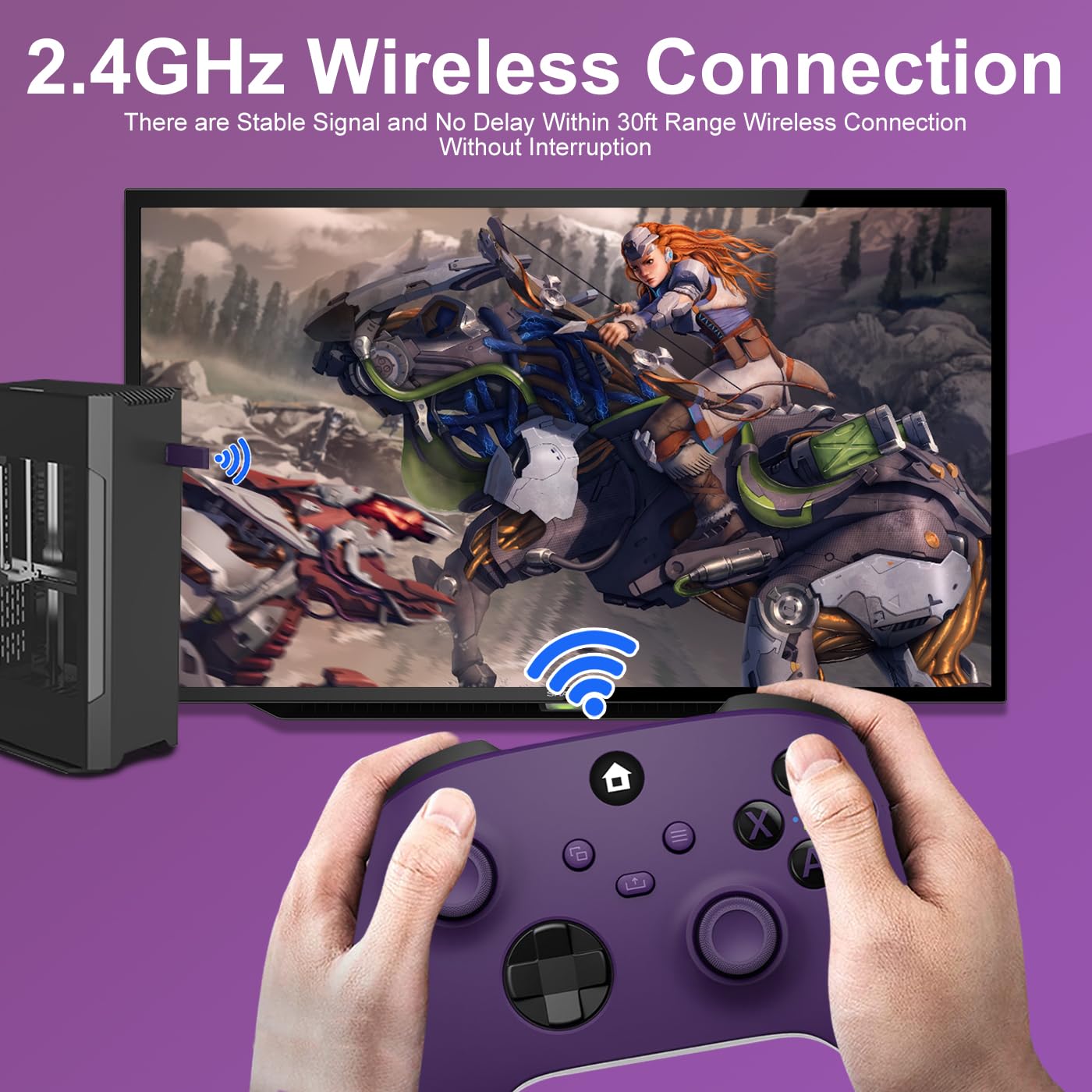 🎮 Manette Sans Fil Xbox – Violet (2.4 GHz, Compatible Xbox & PC)