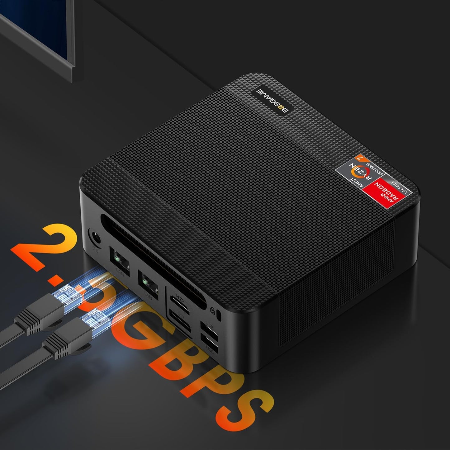 Mini Gaming PC P4 - AMD Ryzen 7 5700U, 32 Go RAM, 1 To SSD, 4K Triple Display, Windows 11 Pro