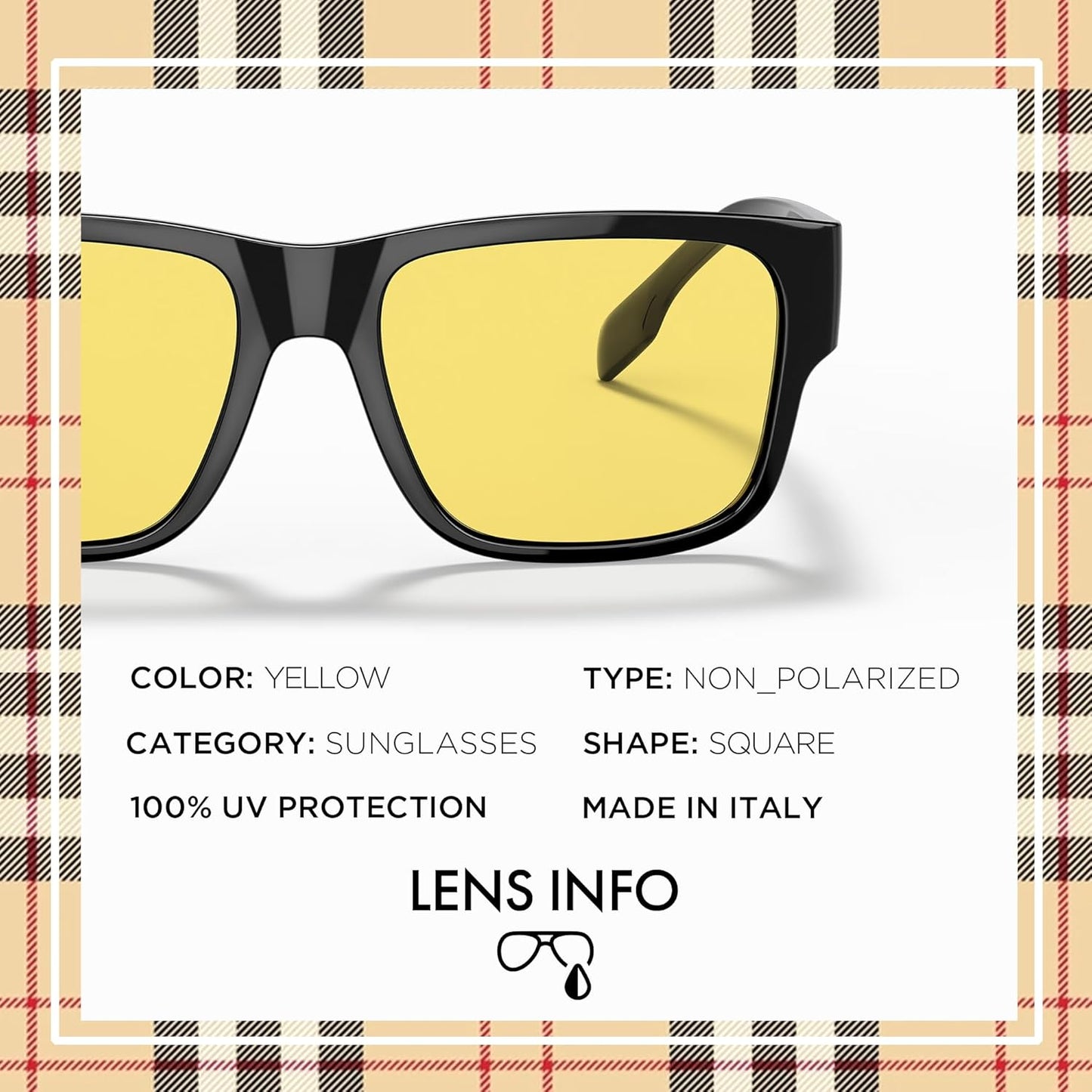 BE4358 Shape Sunglasses with Eyewear Kit Bundle - High Bridge Fit - Mens Designer Sun Glasses