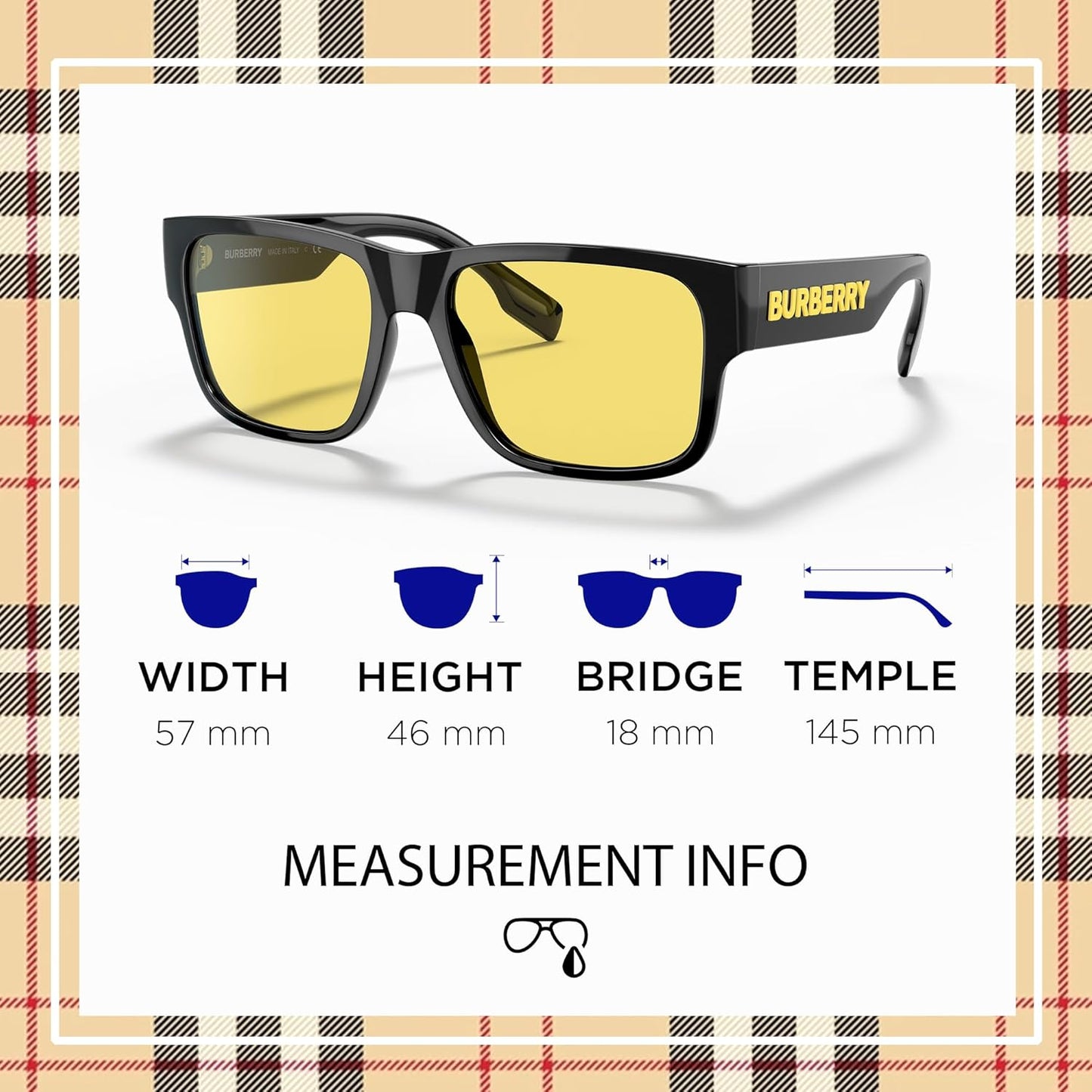 BE4358 Shape Sunglasses with Eyewear Kit Bundle - High Bridge Fit - Mens Designer Sun Glasses