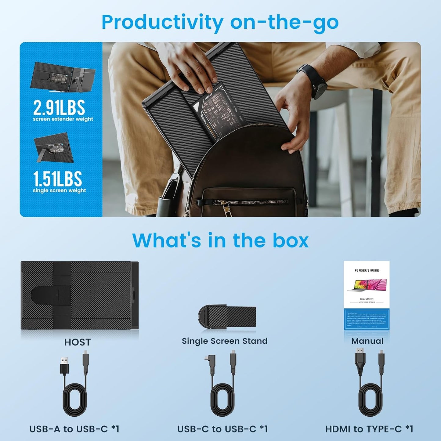 Moniteur Portable 15.6” FHD – 120% sRGB | Extenseur d’Écran Laptop