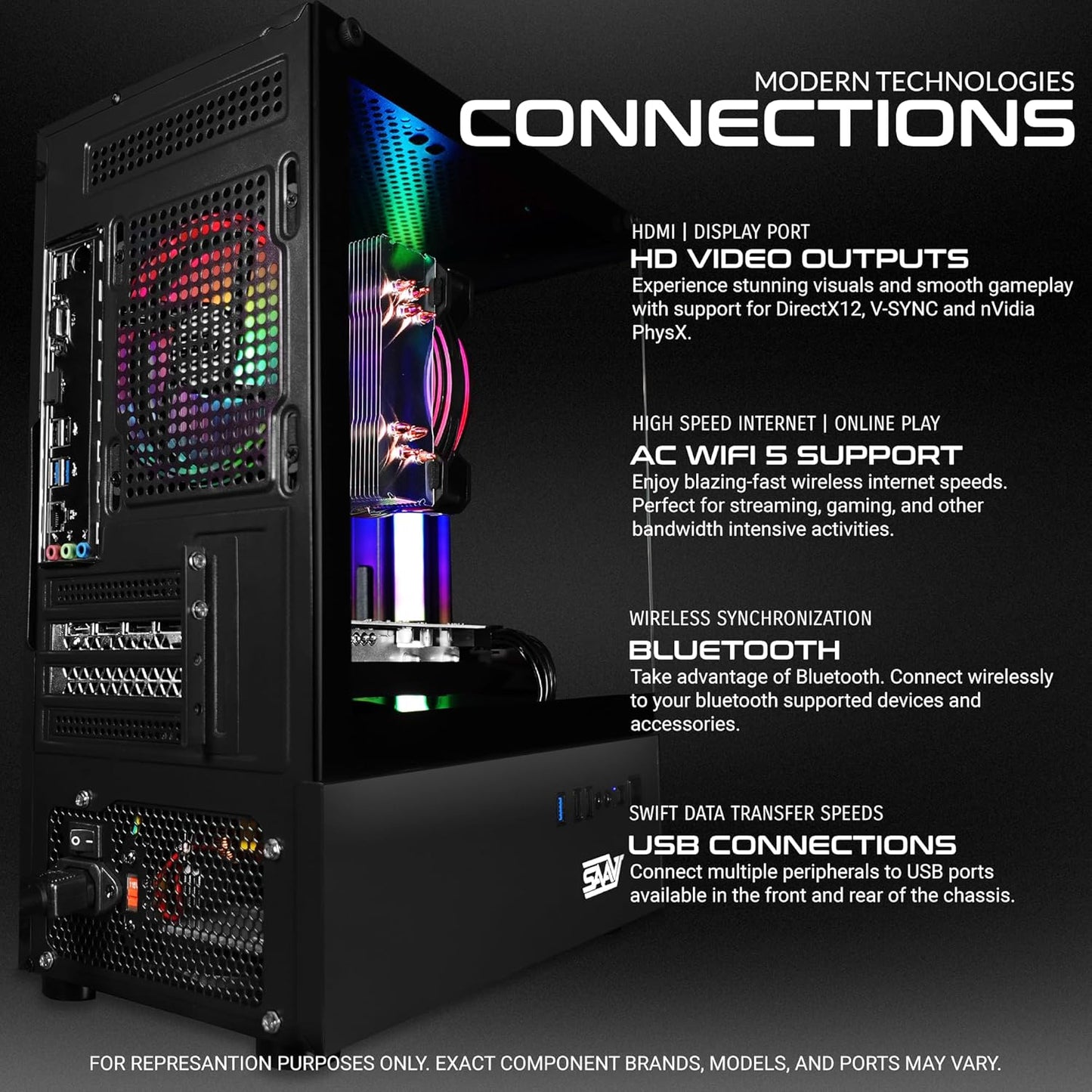 SAAV X1 Prebuilt Gaming PC Desktop