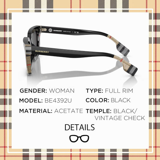 😎 BURBERRY BE4344 Daisy – Lunettes de Soleil Carrées Femme avec Kit Luxe eSHADES | Ajustement High Bridge