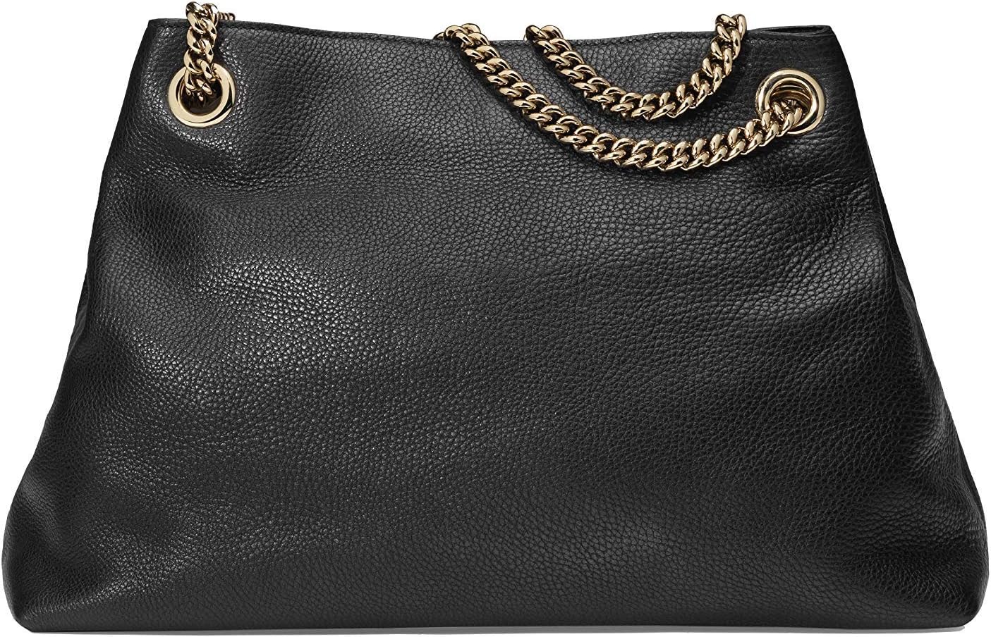 đ€ Soho Medium â Sac Ăpaule Noir & ChaĂźne DorĂ©e
