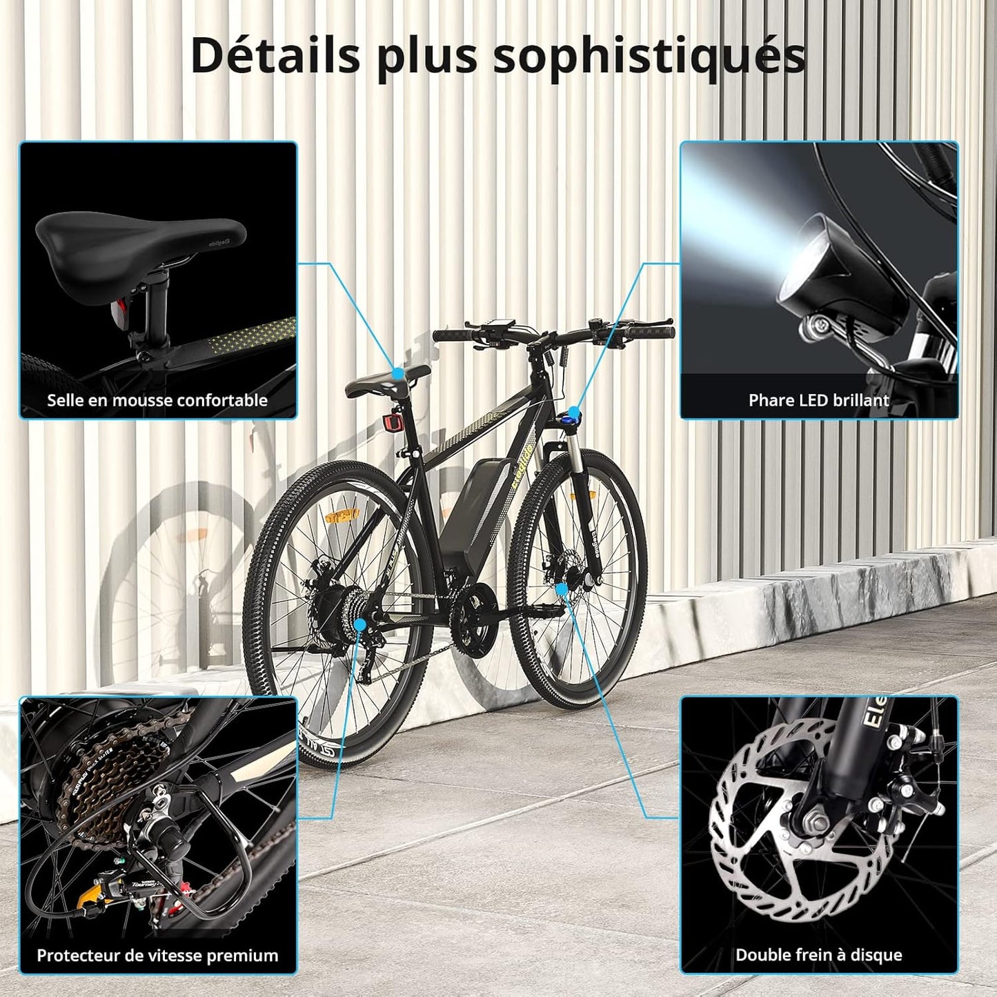 Vélo Électrique Eleglide M1 Plus VTT 27,5"/29" - Batterie 12,5 Ah, Écran LCD, 21 Vitesses, 3 Modes de Conduite - Idéal pour l'Aventure