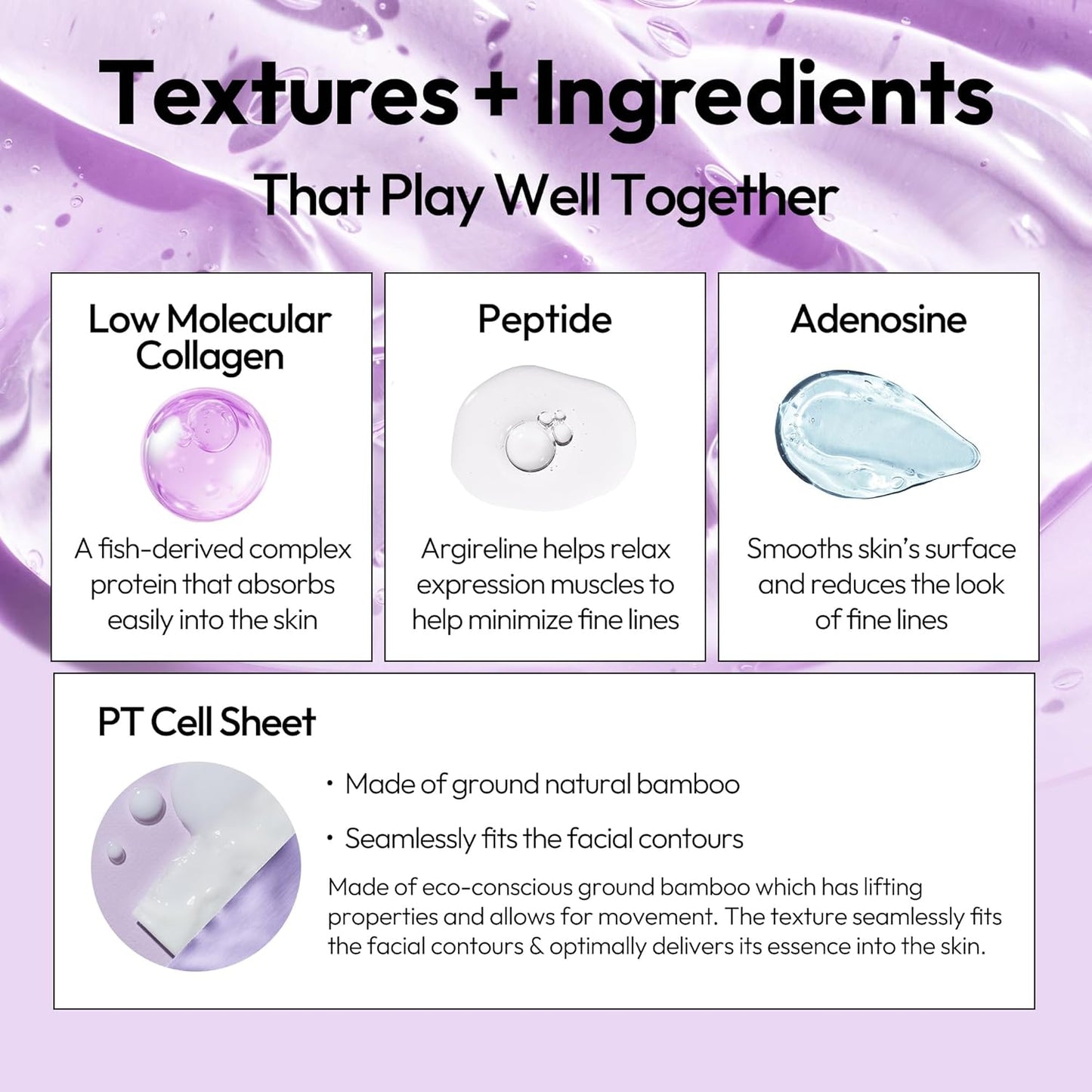 Masque en Tissu PT Cell Infusé aux Peptides de Collagène – Pour une Peau Lisse et Rajeunie