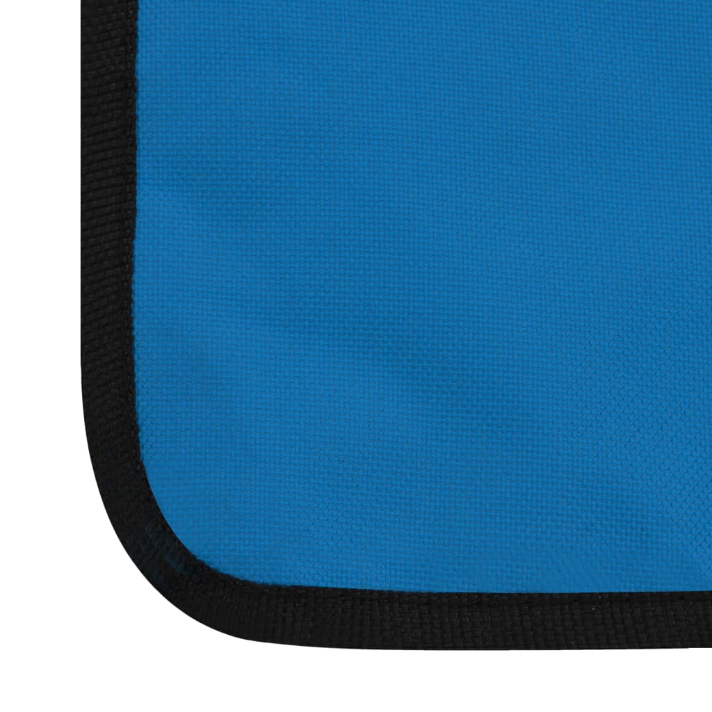 Tapis de plage pliables 2 pcs Acier et tissu BleuChaises longues d'extérieur, meubles de jardin, de piscine, fournitures pour la maison, décoration