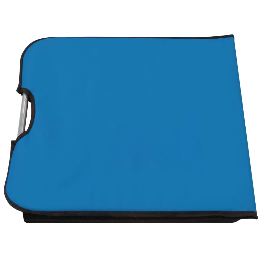 Tapis de plage pliables 2 pcs Acier et tissu BleuChaises longues d'extérieur, meubles de jardin, de piscine, fournitures pour la maison, décoration