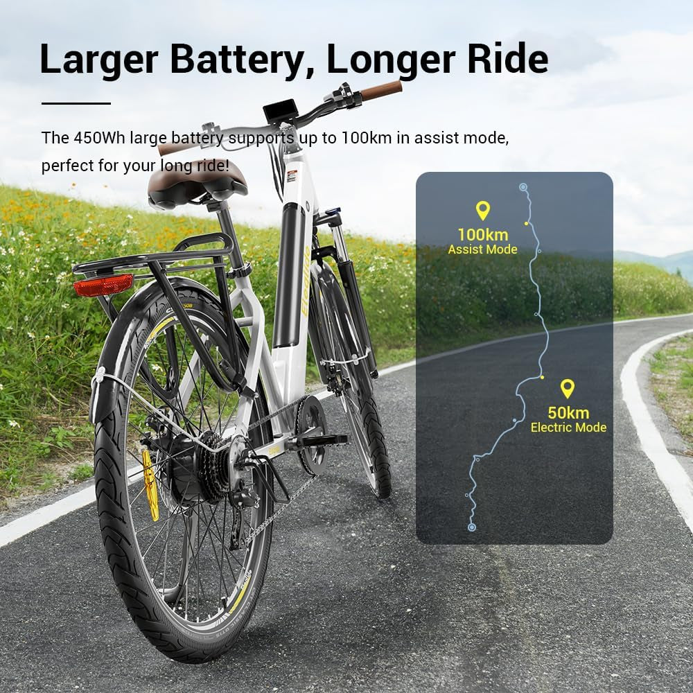 Vélo Électrique Eleglide T1 Step-Thru - VTC Urbain 27,5" | Moteur 250W | Batterie 36V 12,5Ah | 7 Vitesses | E-Bike Homme/Femme
