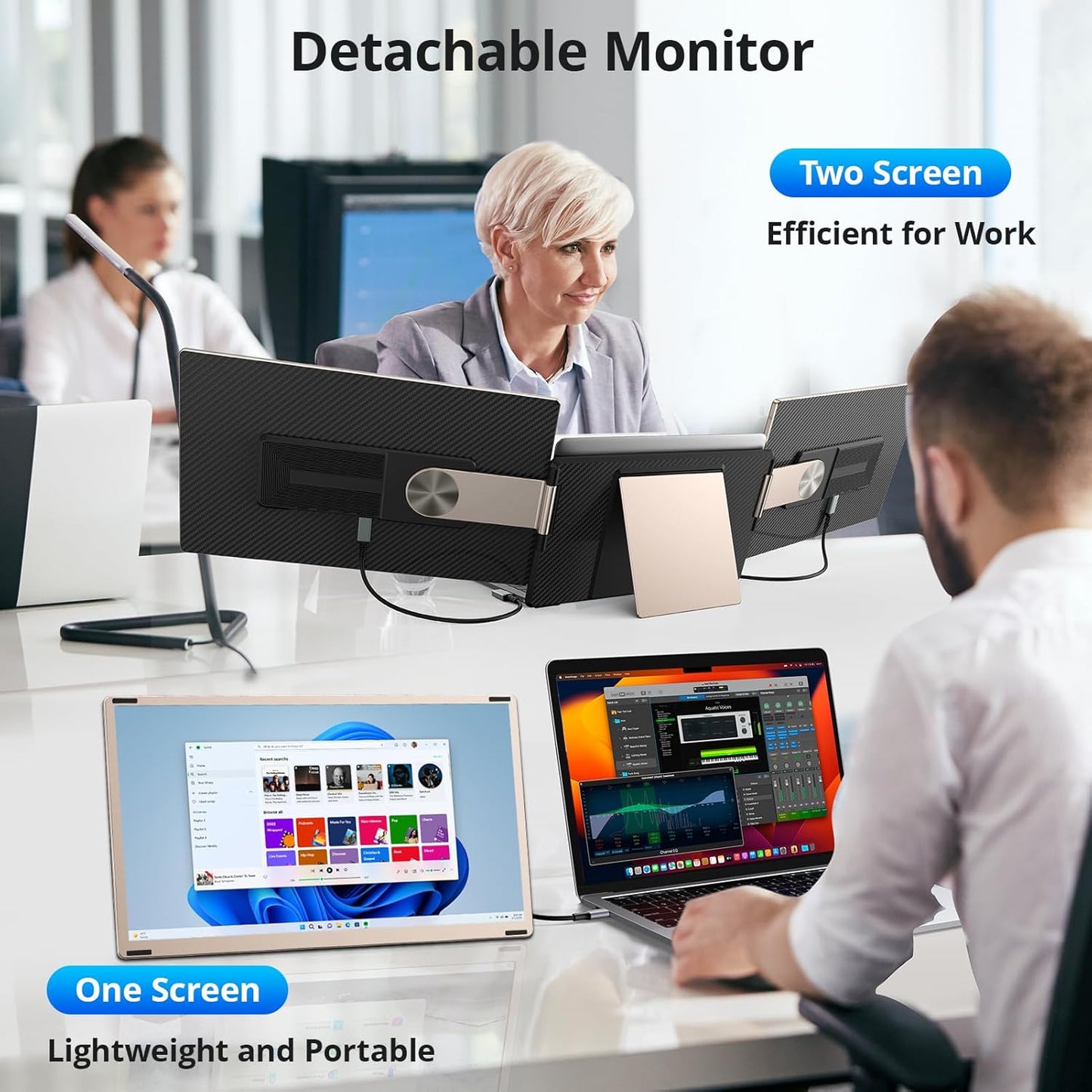 💼 Extenseur d'Écran Triple 15,6" – FHD 1080P Plug & Play