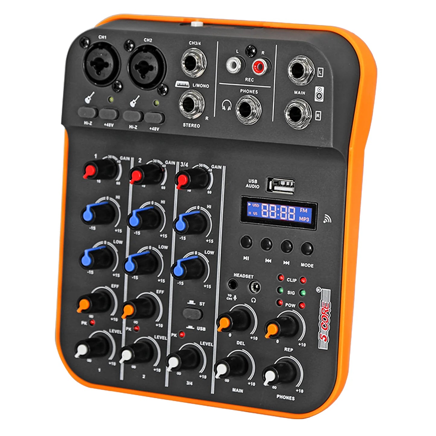Mixeur Audio 4 Canaux & Contrôleur DJ – Mixer Bluetooth pour Streaming et Interface USB pour Enregistrement PC