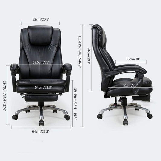 Chaise de Bureau Ergonomique en Cuir PU – Confort et Style pour Vos Journées de Travail