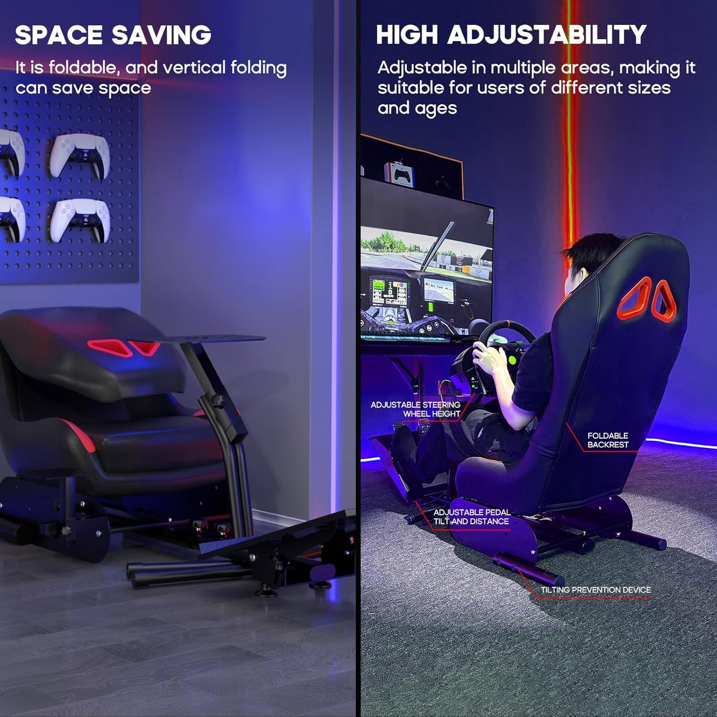 đ COCKPIT DE SIMULATION DE COURSE AVEC SIĂGE â Compatible Logitech & Thrustmaster đź