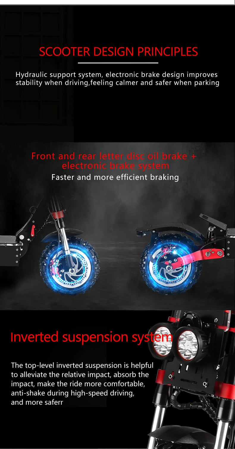 6000W Extreme Speed Off-Road 90km/h 13 pouces 60V 90km/h