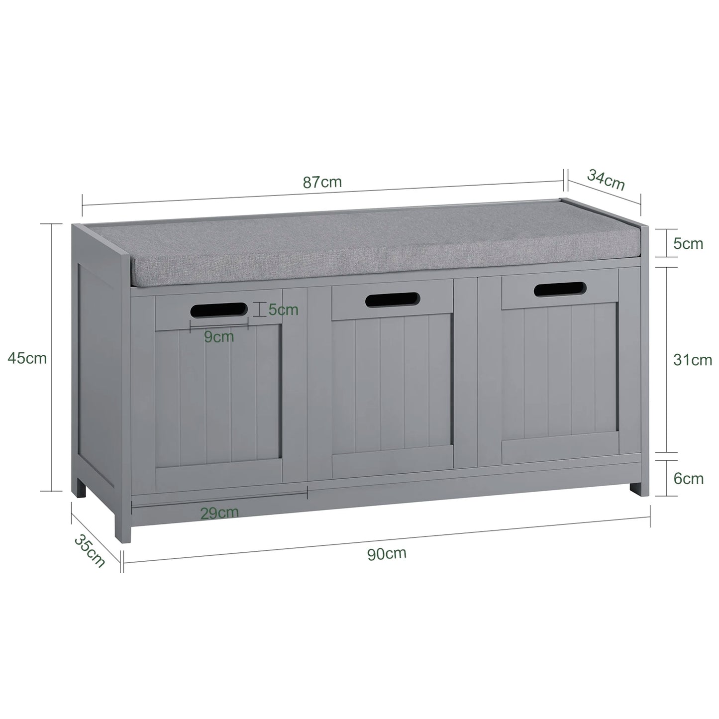 Banc à chaussures SoBuy avec assise et rangement – 2 portes + panier, design moderne et pratique