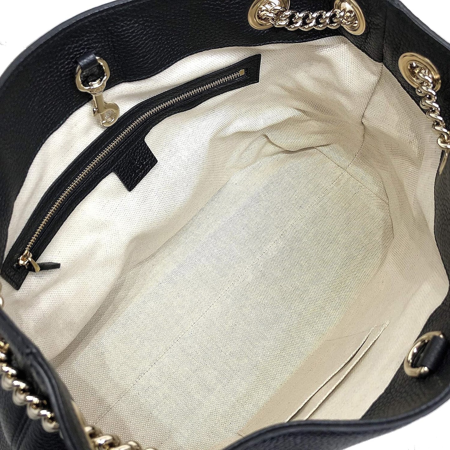 đ€ Soho Medium â Sac Ăpaule Noir & ChaĂźne DorĂ©e