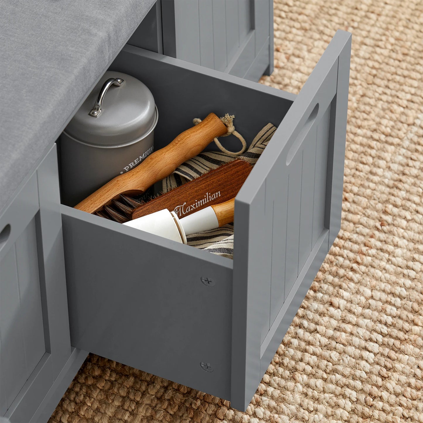 Banc à chaussures SoBuy avec assise et rangement – 2 portes + panier, design moderne et pratique