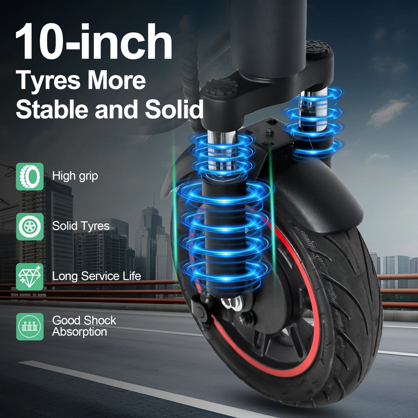 Varstrom 10inch High Performance Large Capacity Electric Scooter with 48V 15.6Ah Battery 500W Folding Scooter UK EU Stock