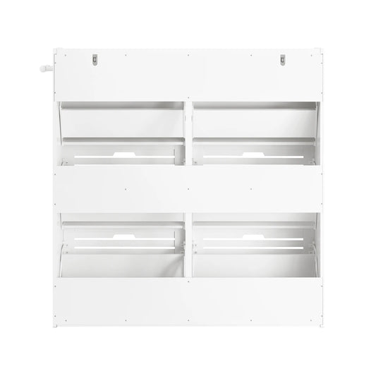 SoBuy FSR145-W Armoire à chaussures avec étagère à chaussures à 6 rabats avec 2 houes Camion à benne basculante avec 12 surfaces d'étagère Commode à chaussures Étagère à chaussures