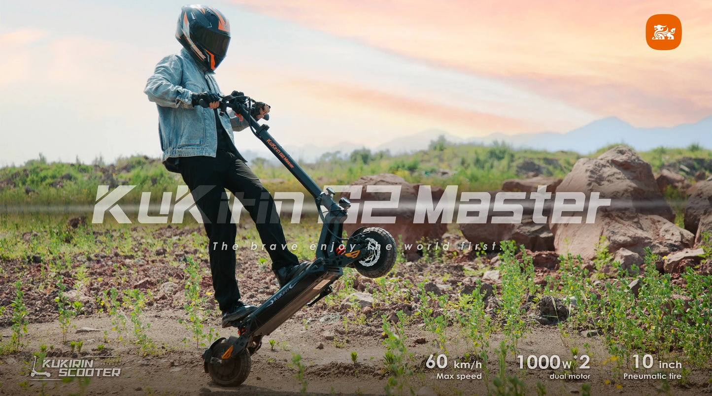 KuKirin G2 Master – Trottinette Électrique Pliable 2000W 52V 20.8Ah | 60 km/h, 70 km d’autonomie, Tout-Terrain (2025)
