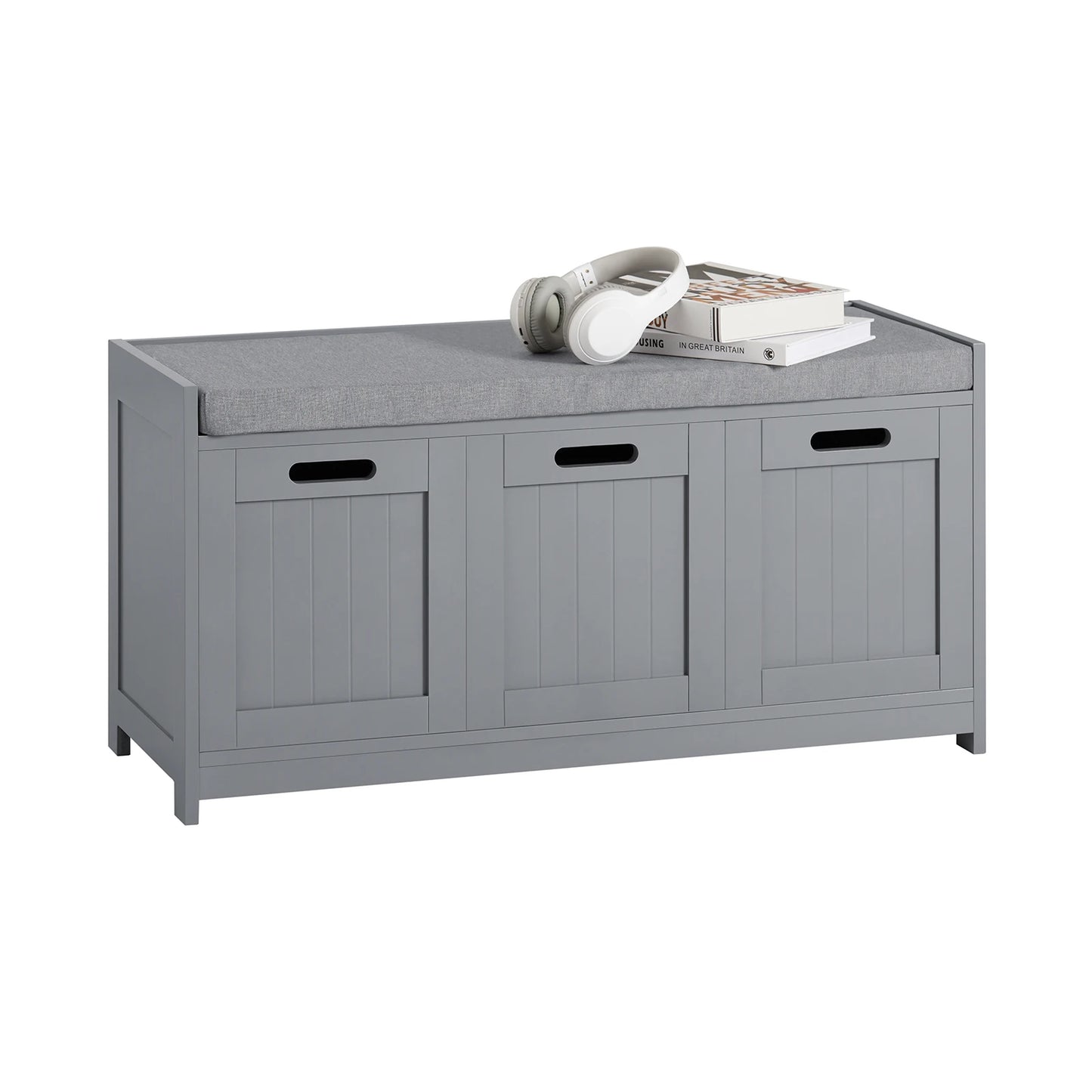 Banc à chaussures SoBuy avec assise et rangement – 2 portes + panier, design moderne et pratique