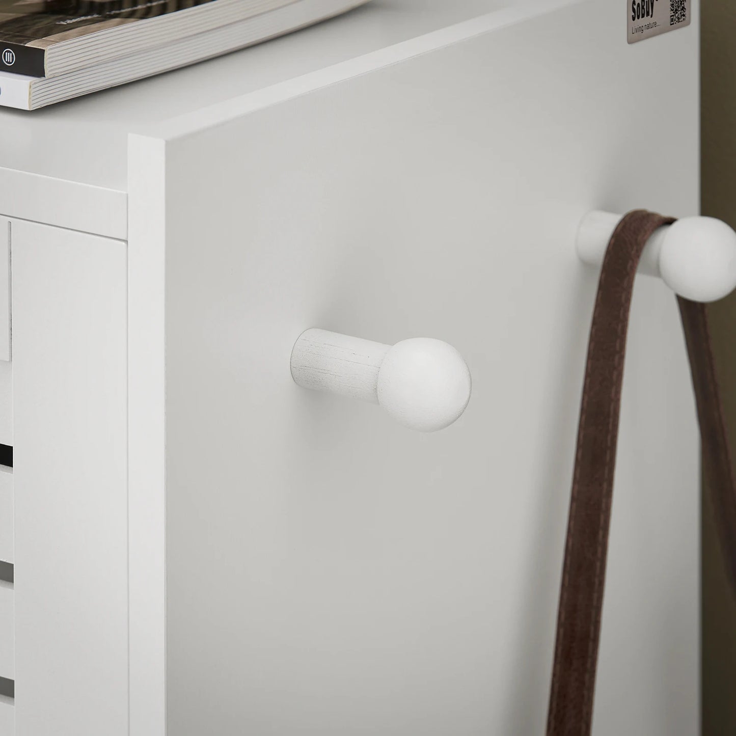SoBuy FSR145-W Armoire à chaussures avec étagère à chaussures à 6 rabats avec 2 houes Camion à benne basculante avec 12 surfaces d'étagère Commode à chaussures Étagère à chaussures