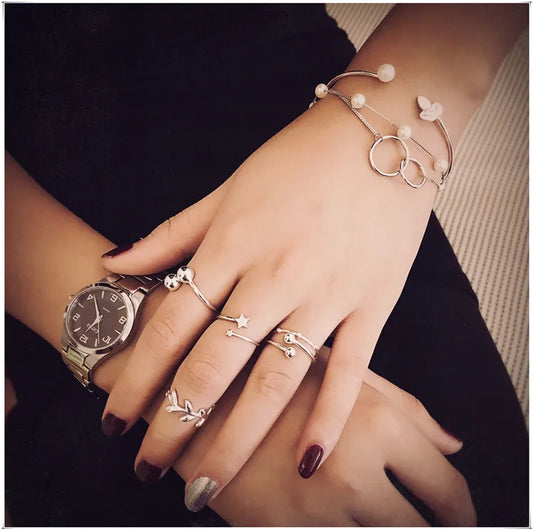 Bagues ouvertes en argent Sterling 925 et zircon pour femmes, bijoux à la mode, prévention des allergies